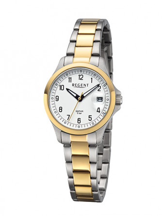 Regent Damen-Armbanduhr F-978 Quarz-Uhr Mini Leder-Armband braun